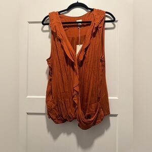 a new day Rust Ruffle-Front Sleeveless Camisole